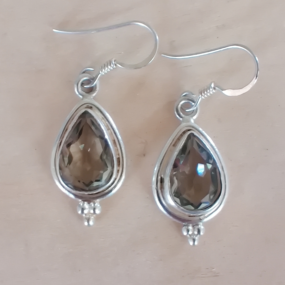 Vintage Sterling Aquamarine Earrings